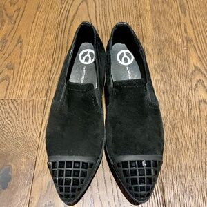 Wishbone black suede loafers